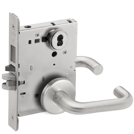 Schlage Schlage L-Series, Entrance Mortise Lock, B Rose, 03 Lever, Grade 1 Mortise Lock, SFIC Prep Less Core L9453B 03B 626